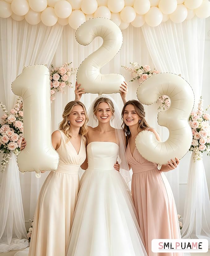 40 Inch Beige Number 10 Balloons - Image 5