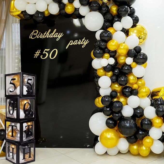 Gejoy 52 Pcs Happy 50th Birthday Party Decoration Men Women Balloon Box | 4 - Image 5
