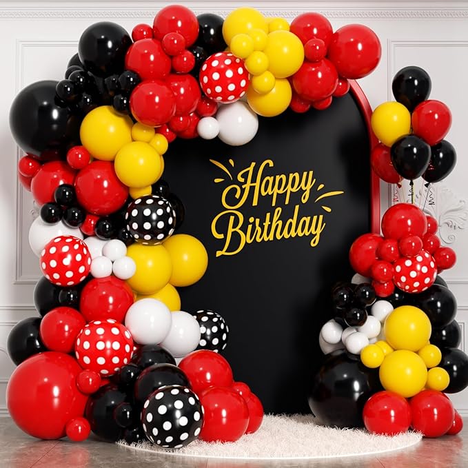 175Pcs Red Yellow Black Balloon Garland Arch Kit by Unknown