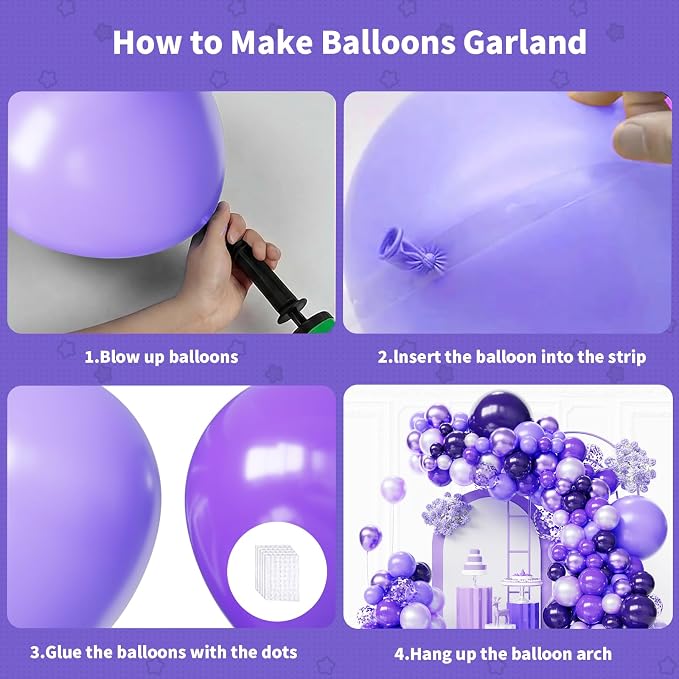 Purple Balloons Arch Kit, Dark Purple Latex Balloons - Image 4