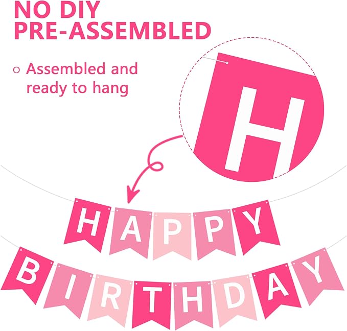 Happy Birthday Banner Pre-Strung Birthday Decorations Birthday Party Backdrop - Image 2