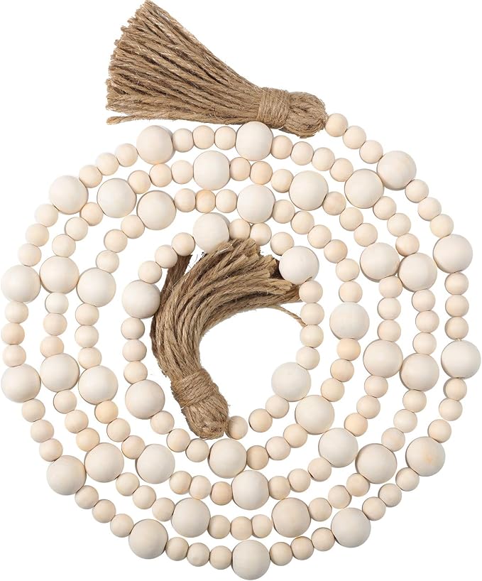 Jetec 7.9 Feet Wood Beaded Garlands by Jetec