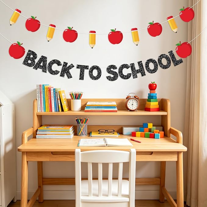 Back to School Decorations, Pre-Strung Back to School banner - Image 7