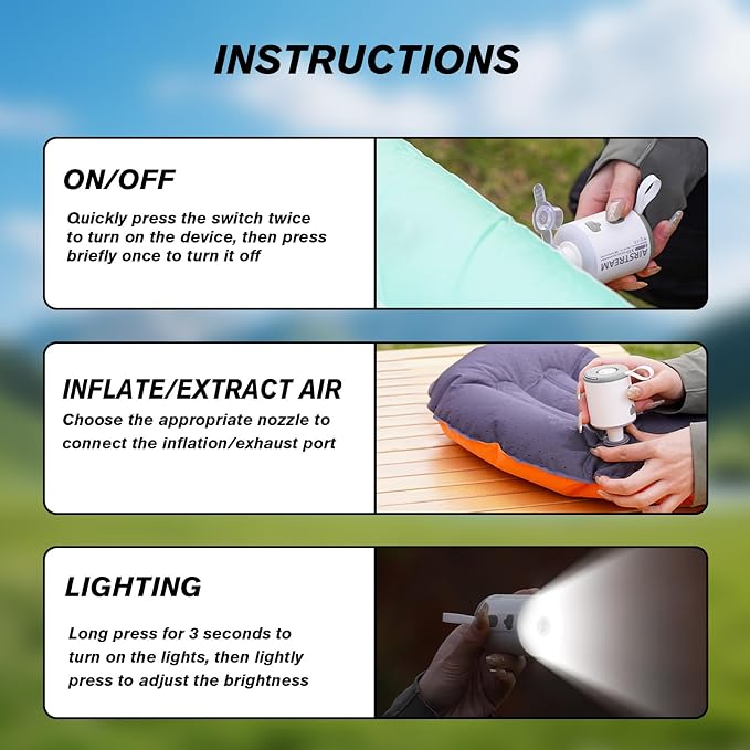 Air Pump Air Mattress Pump for Inflatables Blow up Pool Raft Bed Boat Toy - Image 4