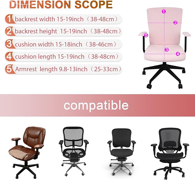 4 Pcs Office Chair Covers Set Computer Universal Protective Stretchable Chair - Image 2