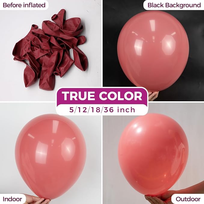 Bezente Dusty Pink Balloons 18 Inch 30 Pack Latex Large Thick | Rose Pink Big - Image 2