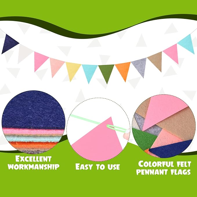 Irenare 9.8 ft Pom Pom Garland for Classroom Felt Rainbow Garland Back to - Image 3