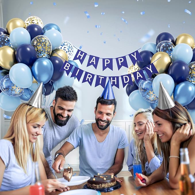 60pcs Navy Blue and Gold Balloons 12inch - Image 5