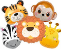 5pcs Jungle Animal Balloons Safari balloons Lion Tiger Giraffe Zebra Monkey by Enimapod