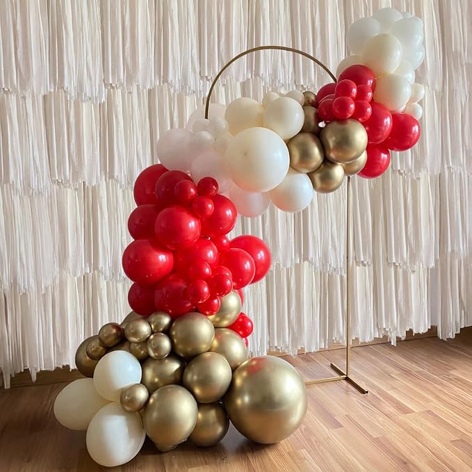Red White Gold Balloon, 60 Pack 12 Inch Red Gold Balloon - Image 8