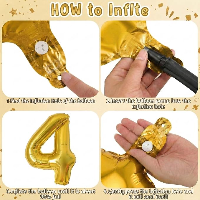 Gold Number 14 Balloon 40 Inch, Shiny Foil Decor - Image 5