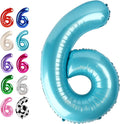 Pearl Blue Number 6 Balloon 40 inch, 6th Birthday Party Balloons Decorations | by Upgesy