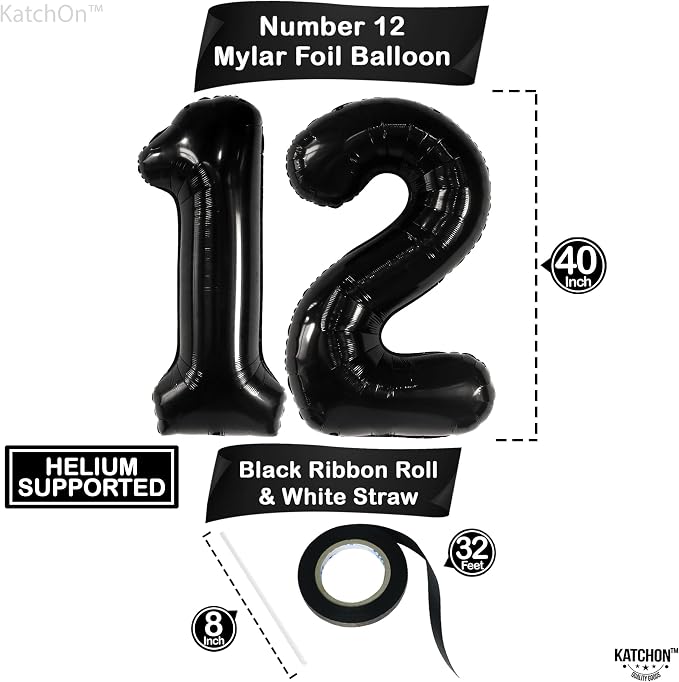 KatchOn, Helium Supported, Self Sealing, Includes 32ft Ribbon & Straw - Image 2