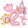 Minyu 6-Piece Princess Theme Party Decoration Set: Princess Carriage + Pink by Unknown