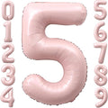 40 Inch Light Pink Number 5 Foil Big 0-9 Giant Digital Balloon | 5th by SULALABOO