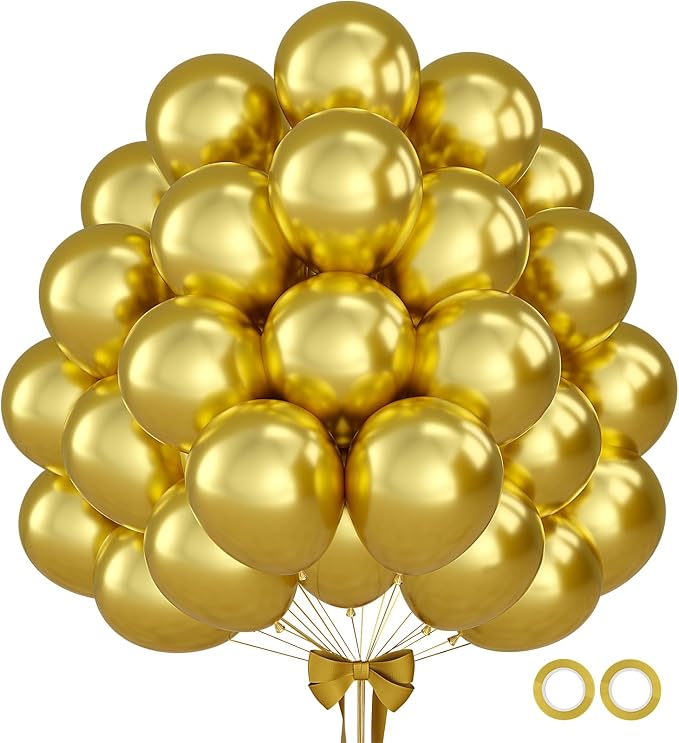 110pcs Gold Balloons 12 Inch Latex Balloon by BAIBAOXIANG