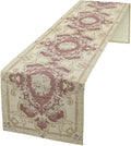 Boho Bohemia Table Runner, Vintage Blue Gold Retro Flower Rustic Country Floral Printed Pattern for Home Kitchen Table Decor Dining Coffee Room Garden Party Wedding Decor 13x108in