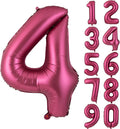 Number 4 Balloons 40 Inch Wine Red Burgundy Foil Number Balloon 4 | Wine Red by Yeodong