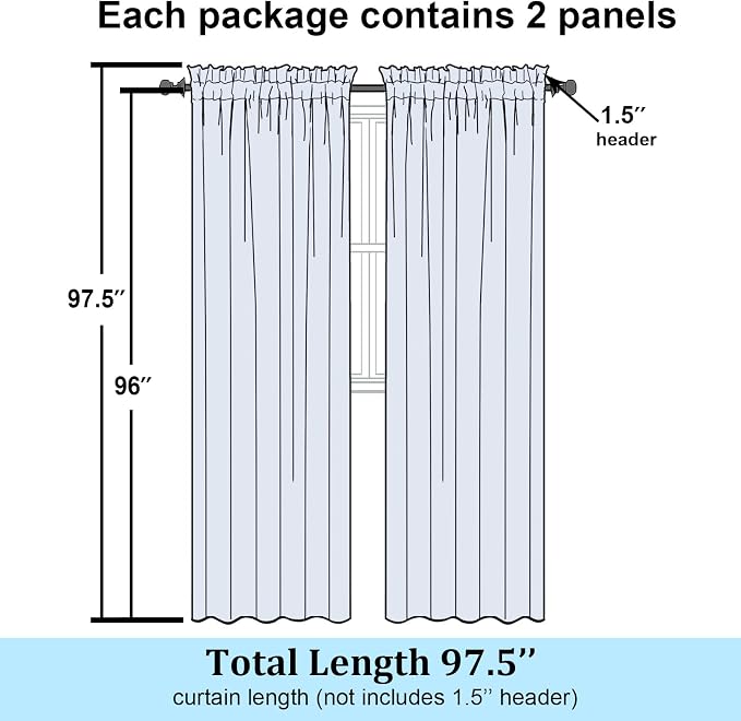 Simplebrand Chocolate Semi-Sheer Curtains, 42x96 Inch, 2 Panels, Light Filtering - Image 7