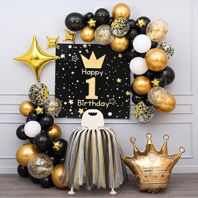 Zesliwy Black Gold Confetti Balloons 50 pack - Image 6