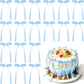 NEBURORA 50 Pcs Blue Bows for Cake Decoration Party Ribbon Bowknots | Pastel by NEBURORA