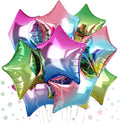Gradient Color Star Foil Balloons, 18 Inch Rainbow Stars Shape Foil Helium by TAOYE