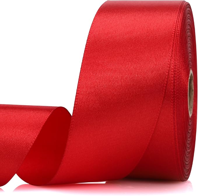 1-1/2 Inch 30 Yards Wine red Solid Satin Ribbon by Unknown