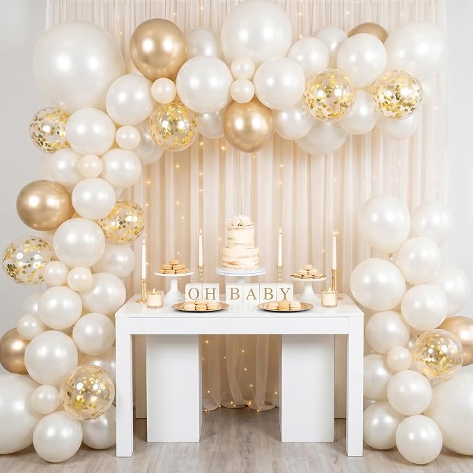 96Pcs 5/10/12/18 Inch Pearl White Latex Balloon Garland Arch Kit | Pearlescent - Image 6