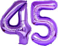 Number 45 Purple Balloons 40 Inch Giant Purple Foil 45 Helium Balloons by LHOAVWE