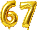 40 Inch Number 67 Balloons for 67th Birthday Party Decorations, 0-100 Gold by FOBELEC
