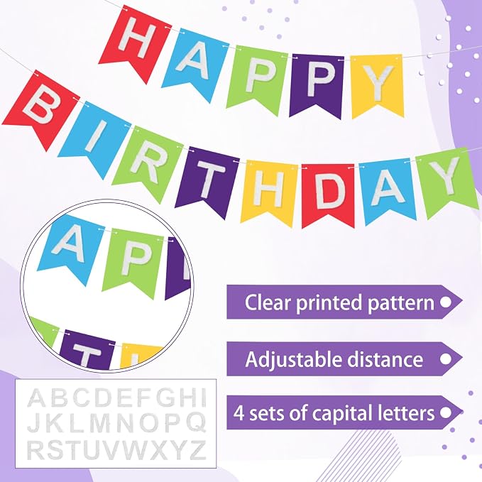 SmoothNovelty 139 Pcs Felt DIY Custom Banner Kit Include 104 Letters 18 - Image 3