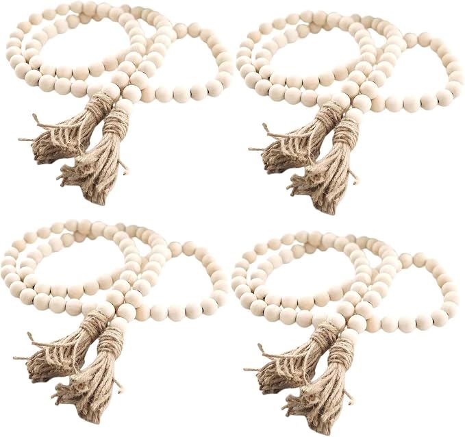 LSKYTOP 60 Inches Wood Bead Garland by LSKYTOP