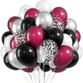 FunHot Maroon Balloons, 12 Inch Burgundy Metallic Silver Confetti Latex Balloons by FunHot