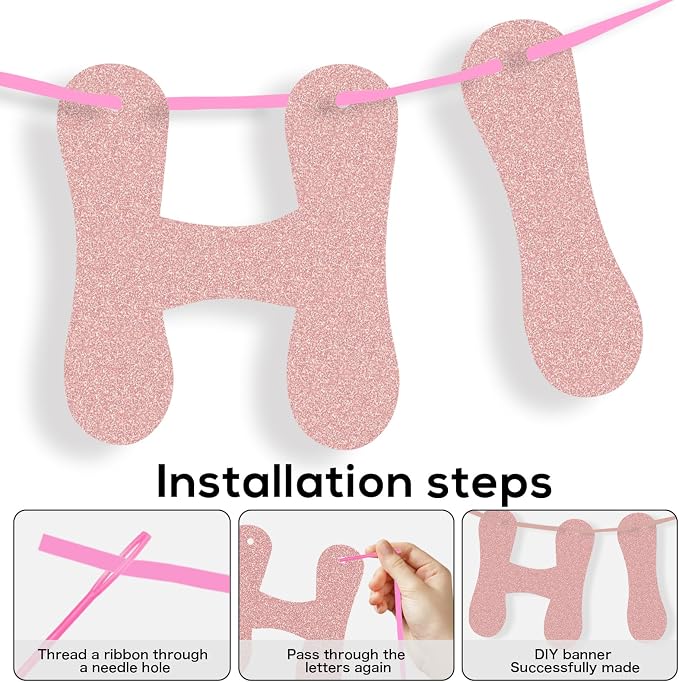 116PCS DIY Banner Customizable Birthday Banners Graduation Banner Custom Party - Image 3