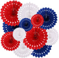 ZOOYOO Hanging Paper Fans Party Decorations, Patriotic Ceiling Decor by ZOOYOO