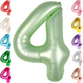 4 Balloon Numbers Birthday Decorations, 40In Sage-Green Balloons by Mluchee
