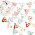 G2PLUS 39Ft Triangle Bunting Banner, Reusable Pink Green Fabric Triangle Flags by G2PLUS