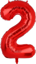 40 Inch 2 Red Number Balloons Mylar Foil Balloons 2nd Birthday Party Decor | by GGDE