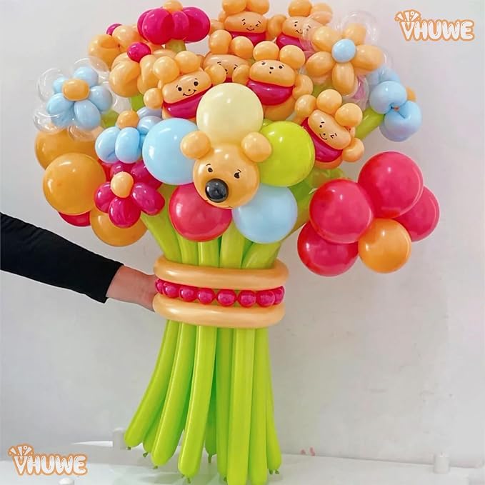 260 Balloons Lemon Yellow, Thickened 100 Pack Long Balloons Twisting Skinny - Image 4