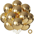 10pcs 18 inch Metallic Lilght Gold Balloons, Thick Latex Chrome Helium Balloons by KALOR