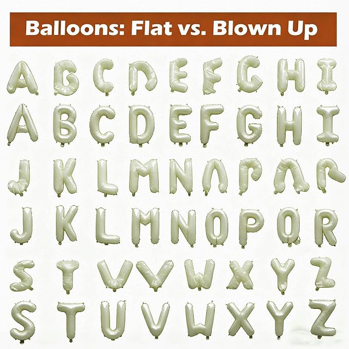 52 Pcs Cream Letter Balloons, Custom 2 Set A-Z Set - Image 3