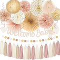 Champagne-Gold Boho Baby Shower Party Decoration -Welcome Baby Banner by Vztipki