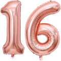 40 Inch Rose Gold 16 Number Balloons Giant Jumbo Huge 16 61 Foil Mylar Helium by LHOAVWE
