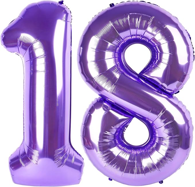 18 Balloon Number 40 Inch Purple Balloons by Mluchee