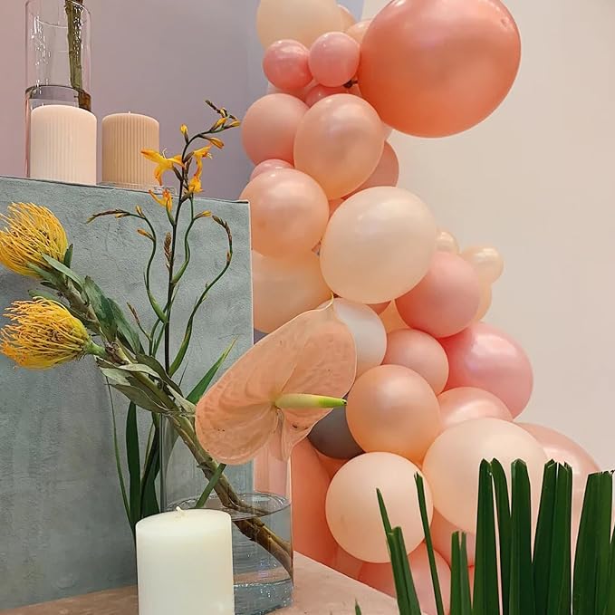 Voircoloria 130pcs Coral Red Balloons Garland Arch Kit, 18 12 10 5 Inch | - Image 6