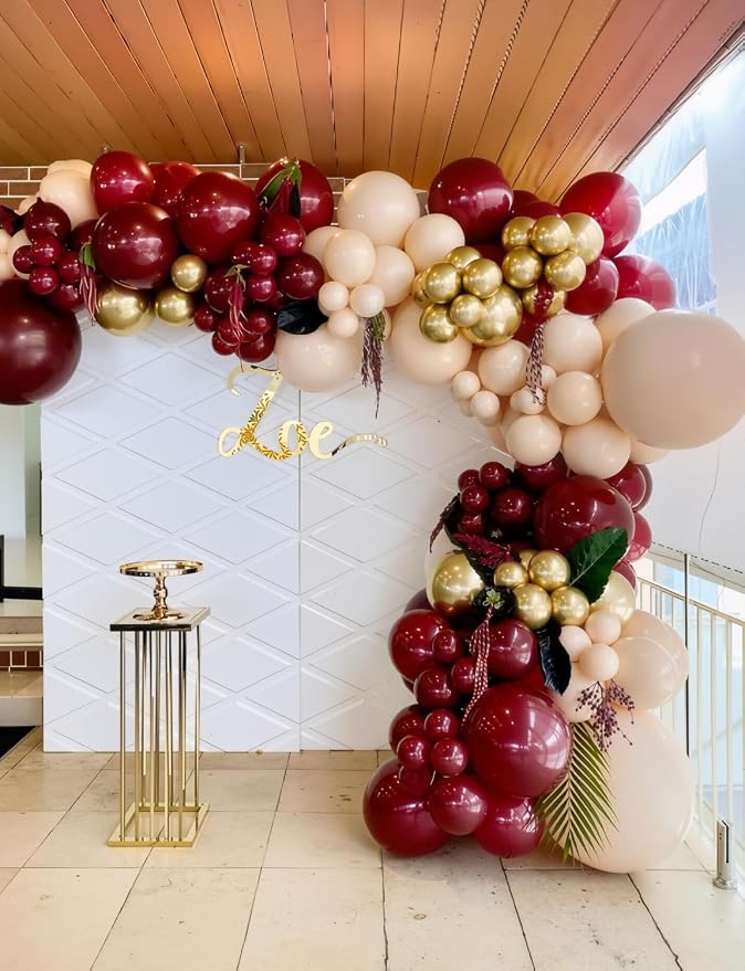 Burgundy Balloon Garland Arch Kit - Image 6