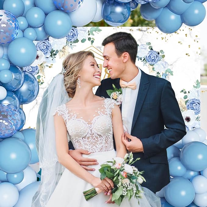 AIBIIN 10x7ft Mr and Mrs Floral Backdrop - Image 6