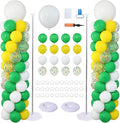 Green Yellow Balloon Column Stand Kit of 2 | 102Pcs Green Yellow White Balloons by ZyloonDecoration
