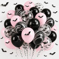 HILAVO Pink Halloween Balloons Pastel Pink and Black Bat Balloons | by HILAVO