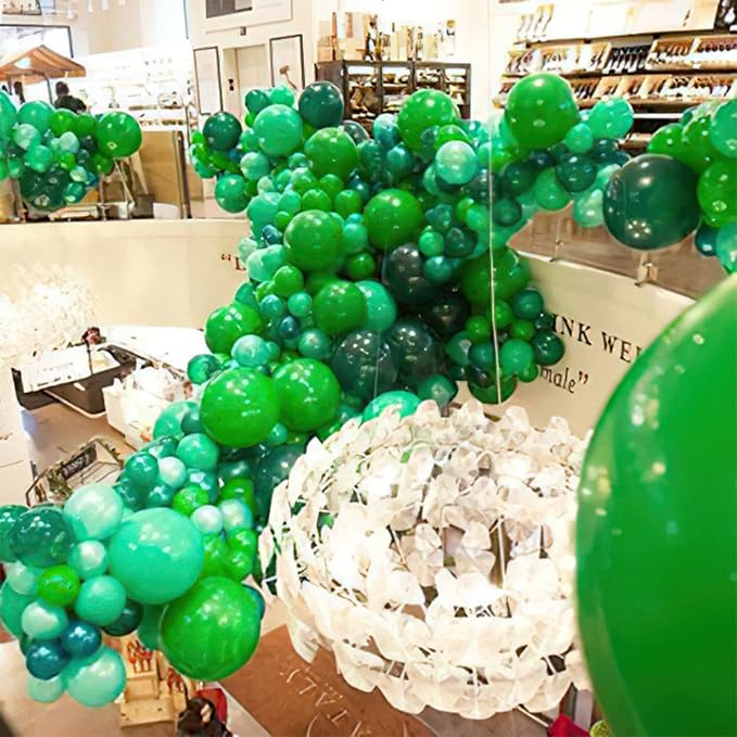 PartyWoo Pearl Emerald Balloons 50pcs Hunter Forest Green Color | 12 Inch - Image 4